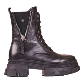 Sacs en cuir pour femmes avec une fermeture éclair Shelovet décorative noir