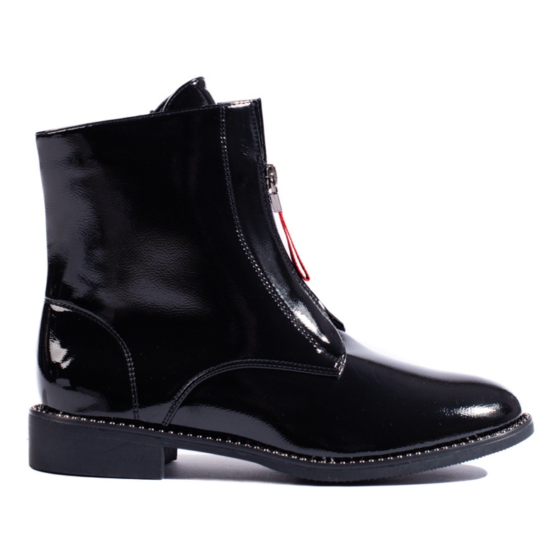 Bottines à talons plats noires classiques shelovet le noir