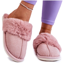 Chaussons Chauds Avec Fourrure Femme Rose Clair Franco