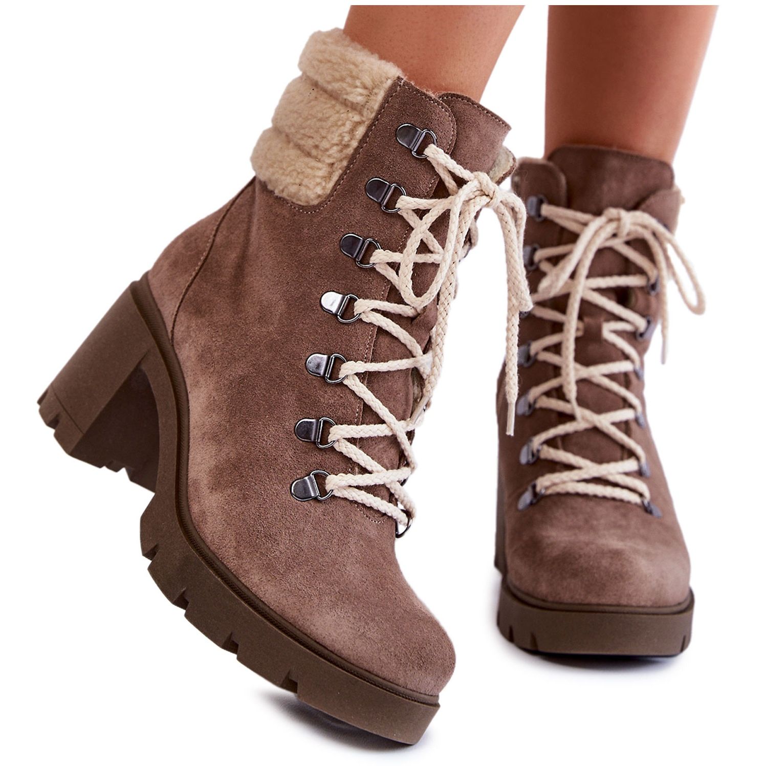 Bottines femme marron à lacets hot sale