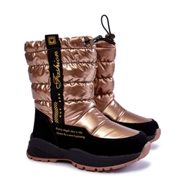 Bottes de neige chaudes en laine pour enfants sur curseur Golden Delhi doré