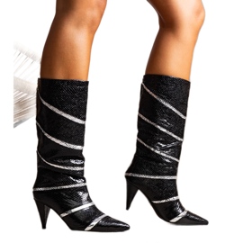 Bottes isolées Nevzo noires et argentées le noir
