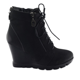 M.Daszyński Bottes d'hiver pour femmes Daszyński SA25 noires le noir