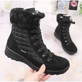 Bottes de neige imperméables en cuir Rieker W RKR561 noir