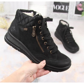 Bottes isolantes en cuir imperméable Rieker W RKR567 noir