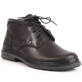 Bottines en cuir avec fermeture éclair Helios M H810 noir