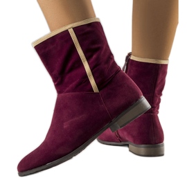BM Bottines lersey classiques bordeaux