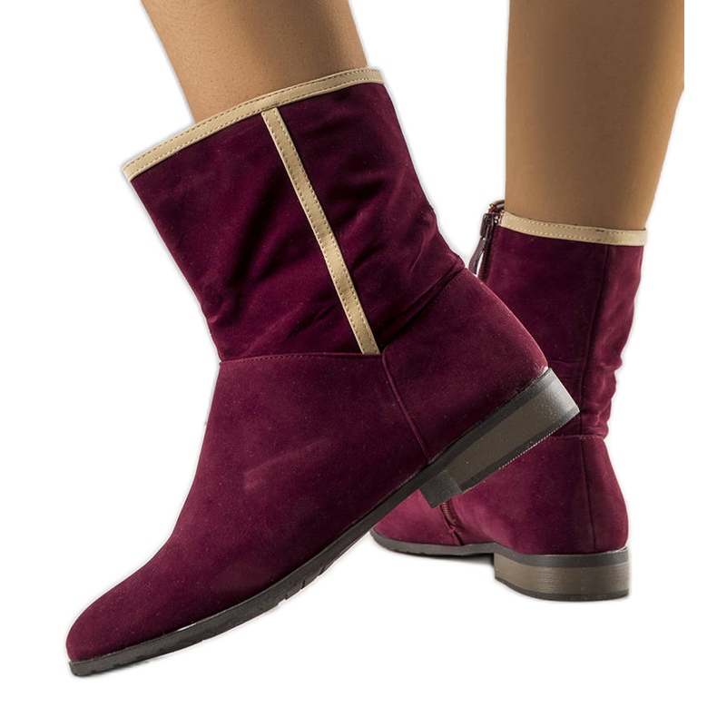 BM Bottines lersey classiques bordeaux