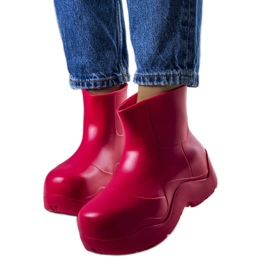 BM Bottes de pluie roses sur une semelle Frolo haute