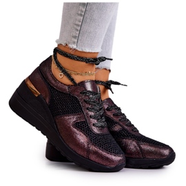 Baskets Compensées En Cuir Avec Filet S.Barski Noir le noir