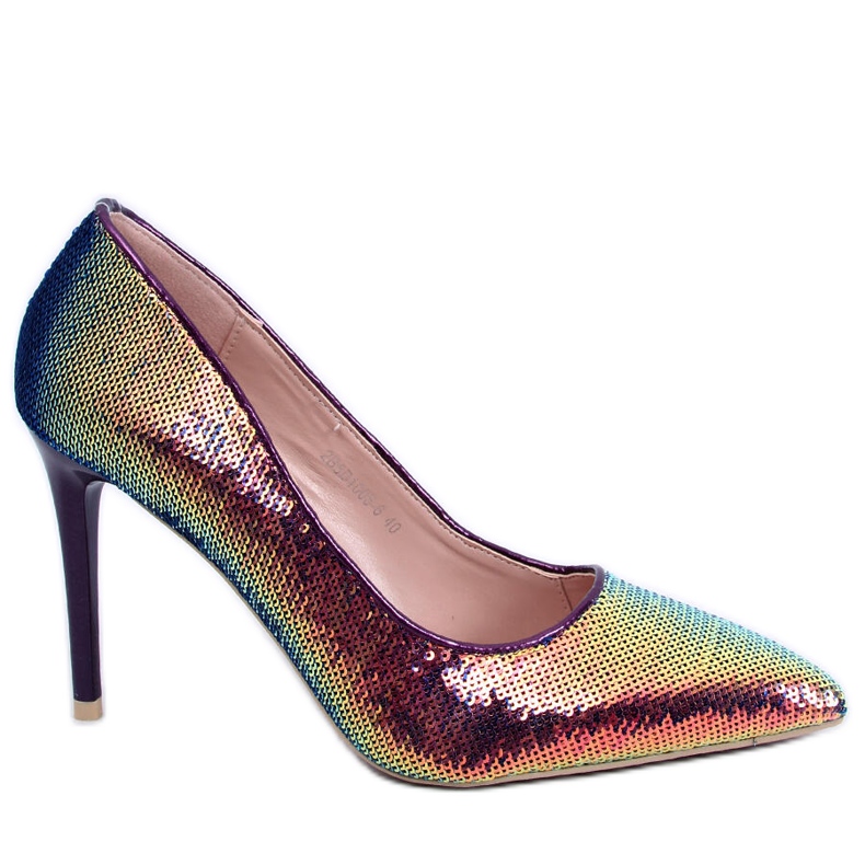 BM Escarpins à sequins pour femmes Mirren Navy multicolore
