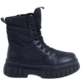 BM Bottines plates à lacets Barkin Negro noir