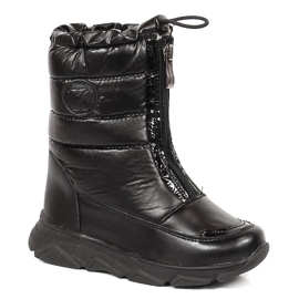 Bottes de neige imperméables pour filles avec une membrane Kornecki 6920 le noir Bottes de neige imperméables pour filles avec une membrane Kornecki 6920 le noir
