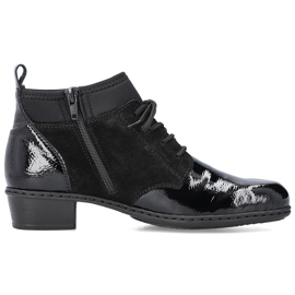 Bottes isolées noires pour femmes en cuir laqué Rieker Y0740-00