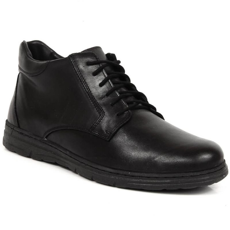 Bottines confort en cuir Łukbut M LUK1806B le noir
