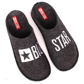Chaussons d'intérieur en feutre de laine Big Star INT1804 noir