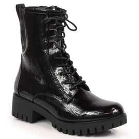 Bottines laquées isolées Jezzi W JEZ369 noir