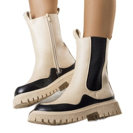 PA1 Bottines beiges et noires Valeris