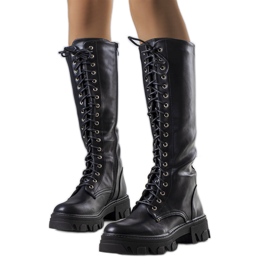 PA1 Bottes chaudes noires avec une fixation Poris