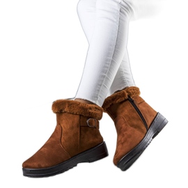 Camel, bottes de neige isolées avec fourrure Julius brun