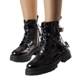 Bottines vernies noires Constance