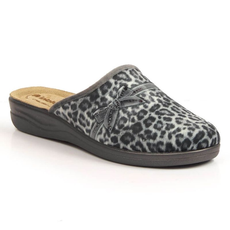 Chaussons confortables imprimé léopard Inblu W ARC23 gris