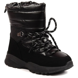 Bottes de neige isolées en laine de mouton News Jr. EVE384A noir