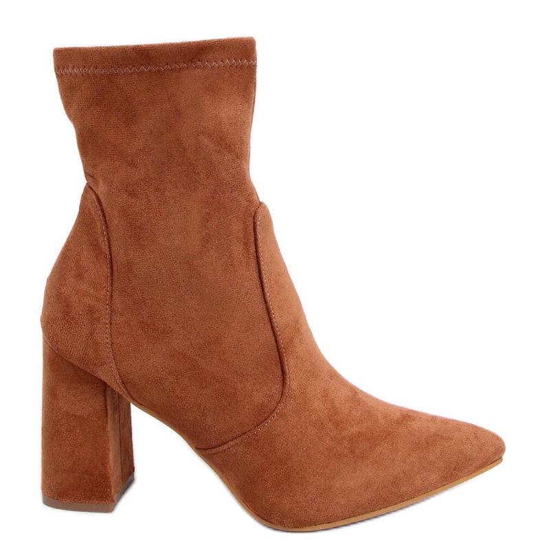 PA1 Bottines à talons en daim de Natalie Camel brun