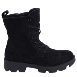 PA1 Bottes de travail en daim noir Pansy le noir