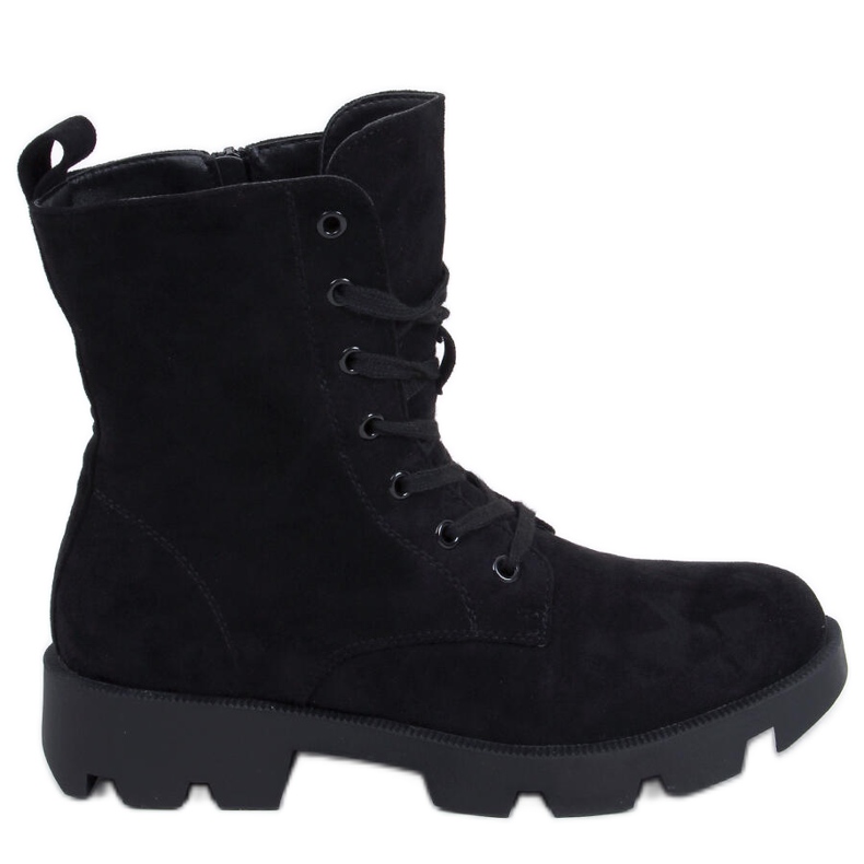 PA1 Bottes de travail en daim noir Pansy le noir