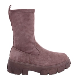 PA1 Bottines plates en daim Phyllis Kaki beige