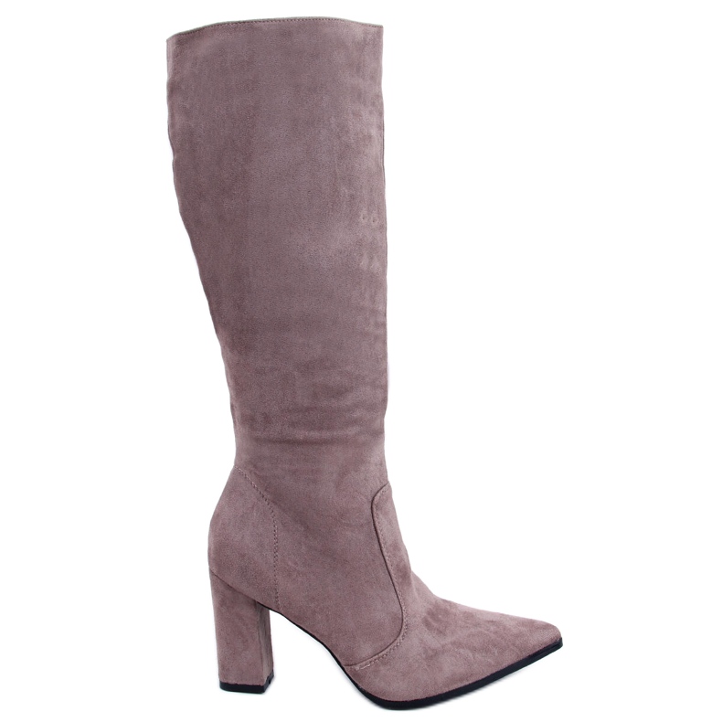 PA1 Bottines à talons en daim Farrah Kaki beige