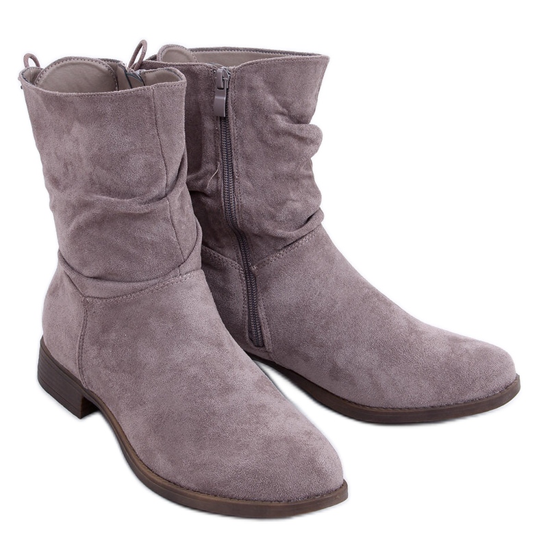 PA1 Bottines plates en daim Theda Kaki beige PA1 Bottines plates en daim Theda Kaki beige