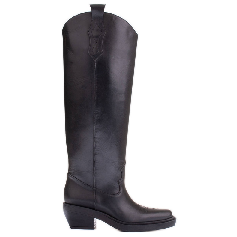 Marco Shoes Bottes de cowboy avec une circonférence plus large le noir