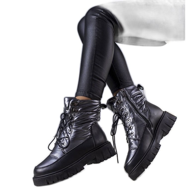 Bottes de neige femme Anderson grises le noir