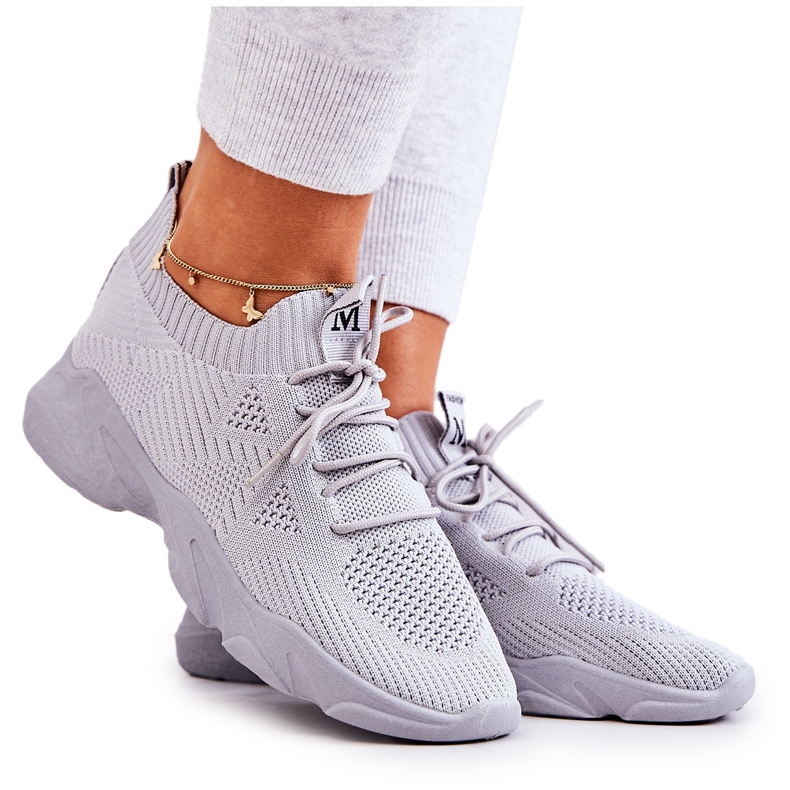 PS1 Chaussures Sport Baskets Tissu Gris Nolene PS1 Chaussures Sport Baskets Tissu Gris Nolene