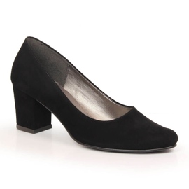 Escarpins en daim noir pour femme sur le poteau Azali 1470 le noir
