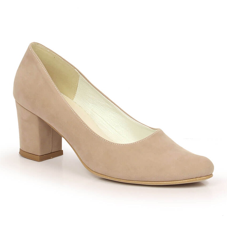 Escarpins suède beige femme sur le poteau Azali 1470