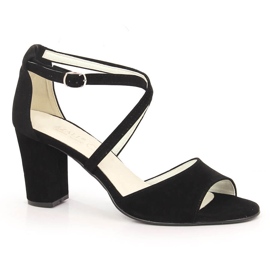 Sandales en daim noir pour femme Azali 2941 le noir