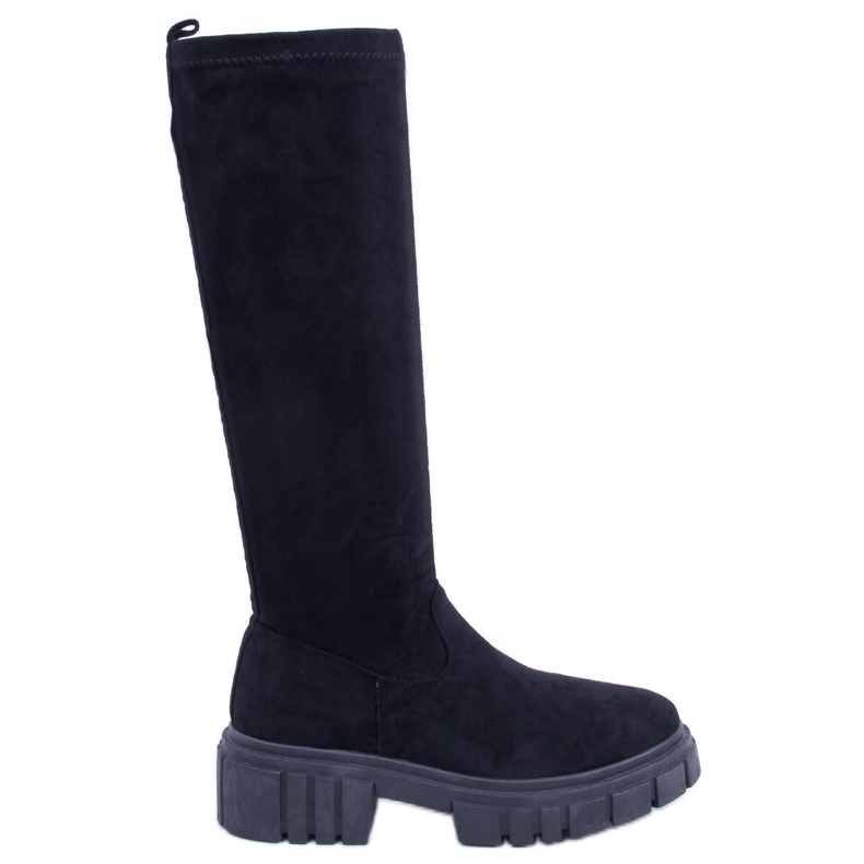 BM Boots en daim à semelle épaisse Cards Black le noir