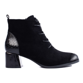 W. Potocki Boots femme Potocki noir avec laçage