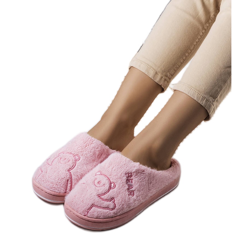 BM Chaussons souples Smile Bear roses