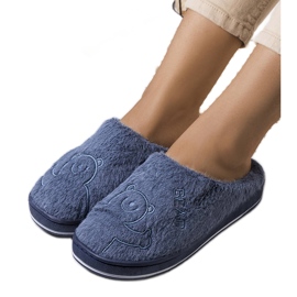 Chaussons souples Smile Bear bleu marine