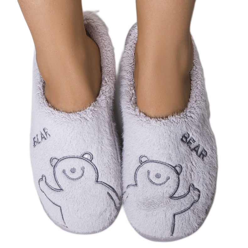 BM Chaussons souples Smile Bear gris