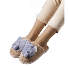 Chaussons souples beiges et gris de Bee
