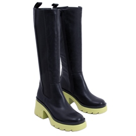 PA1 Bottes à semelles colorées de Woods NOIR/VERT le noir