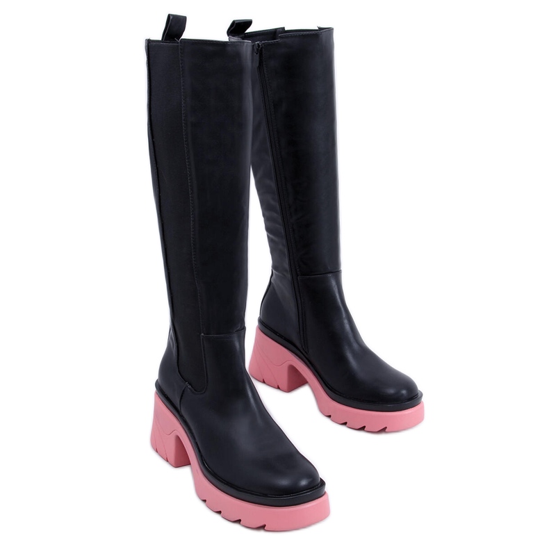 PA1 Bottes à semelles colorées de Woods BLACK/PEACHPUFF le noir