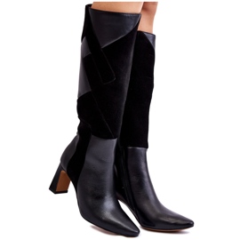 Bottes Genou en Cuir pour Femme Maciejka 05784-01 Noir le noir