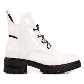 W. Potocki Bottines Potocki femme laquées blanches