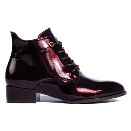 W. Potocki Boots laquées femme à lacets Potocki bordeaux multicolore